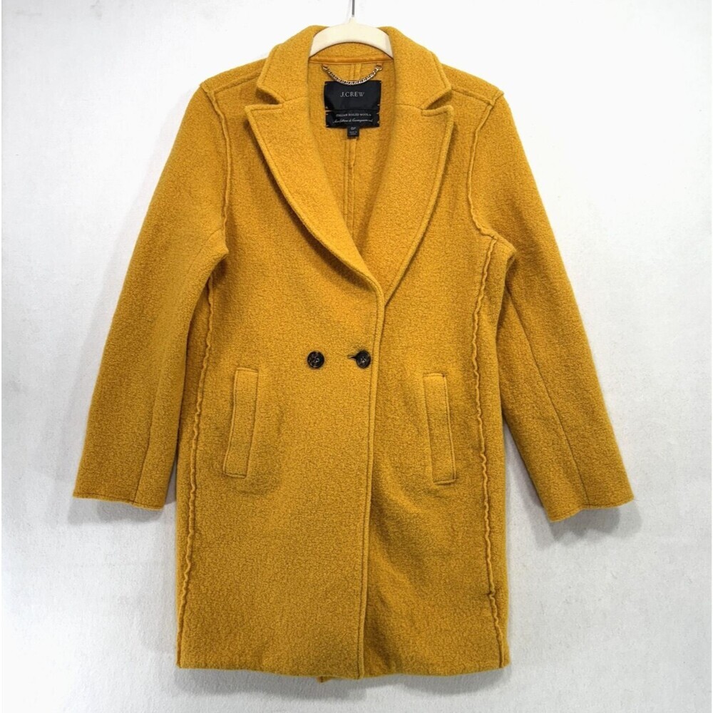 J.Crew Coat Women 6P Mustard Yellow Topcoat Daphne Petite Italian Boiled Wool
